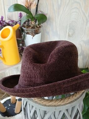 Liz Claiborne Brown Textured Fedora Hat for Men